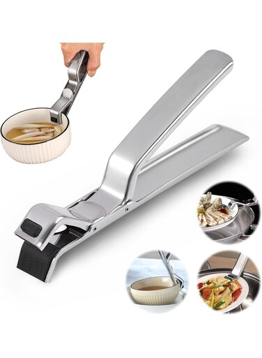 Clip Bowl Plate Clamp, Upgrade Heavy Duty Kitchen Utensil Tongs, Serving Food Tongs Tweezers, Multi-Purpose Kitchen Cooking Tools for Bowl, Pan, Plates, Air Fryer