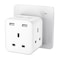 LENCENT Multi Plug Extension with 2 USB, 3 Way 3 Plugs Socket adapter, 5-in-1 Cube Electrical Extender Outlet Adaptor, USB Wall Charger, 3 Pin Plug Expander for Home, Office, Kitchen, 13A 3250W
