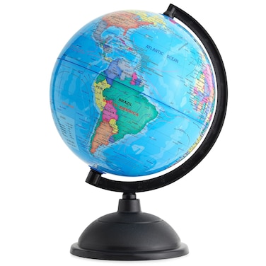 CRAFT MAGIC 8 Inch World Perfect Spinning Globe for Kids, Geography Students and Teachers