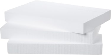 3 Pack White Craft Foam A4 Size (4cm Thick) &ndash; Polystyrene Thermocol Styrofoam Sheets for Art Sculpting, Flower Arrangements, Modeling, DIY Crafts, School, Office &amp; Home