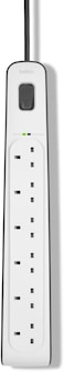 Belkin 6 Way/6 Plug Surge Protection Strip With 2 Meters Cord Length - Heavy Duty Electrical Extension Socket