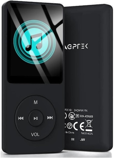 AGPTEK 16GB A02 MP3 Player 70 Hours Playback Lossless Sound Music Player Supports up to 128GB Dark Blue Multifunctional Sports MP3 Player for Indoor Outdoor, USB, Aux
BLACK