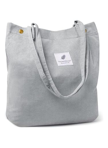 Women Tote Bags Grocery Shoulder Bag Corduroy with Inner Pocket for Work Beach Lunch Travel Shopping Shopper Handbags