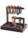 2 Tier Wooden Jewelry Holder Organizer Bracelet Display Holder Jewelry Holder Stand Bracelet Stand with Mirror Bracelets Rings Holder Earrings Jewelry Tray Jewelry Towel for Watches Necklace (Brown)