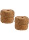 Ciieeo 2Pcs Small Wicker Basket with Lid Round Seagrass Storage Basket Handmade Woven Basket Mini Packing Box for Home Shelf Decor Wood Color