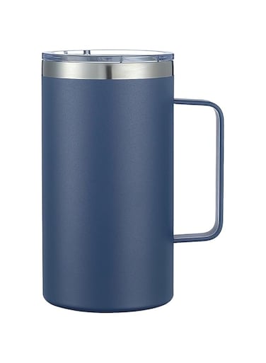ELECDON Coffee Mug, 22 Oz Stainless Steel Insulated Coffee Mug with Handle, Double Wall Vacuum Travel Mug, Tumbler Cup with Sliding Lid, for Hot and Cold Drinks Tea (22Oz - Dark Blue)
