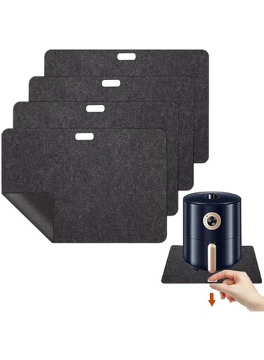 Heat-Resistant Kitchen Counter Mat,4PCS Heat-Resistant Mat,Non-Slip Appliance Moving Mat for Air Fryer,Coffee Maker, Blender,Toaster. (Horizontal Pull-Out)