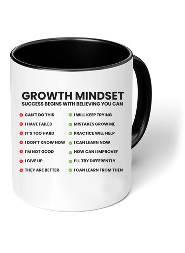Inspirational Quotes Printed Black Two Tone Ceramic Coffee Mug