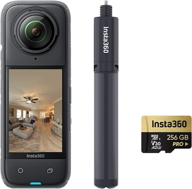 انستا360 حزمة الرحلات الافتراضية X4 - صورة HDR 72MP 360 درجة، فيديو 8K 360 درجة، بطارية 2290mAh، تدعم زيلو، فلورفي، ريلسي، كوولا، 3DVista، GoThru، OpenSpace، درون ديبلوي، والمزيد