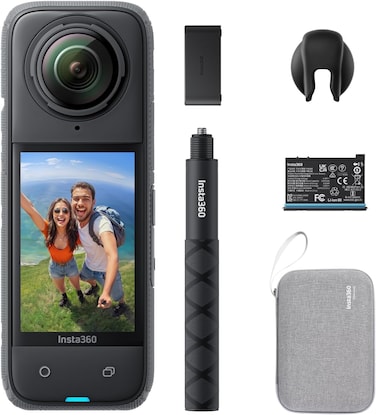 Insta360 X4 Endurance Bundle - Waterproof 8K 360&deg; Action Cam, 4K Wide Angle Videos, Invisible Selfie Stick Effect, 135 min Battery Life, AI Editing, Stabilization, No MicroSD Card