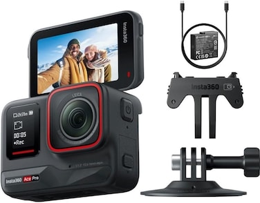 Insta360 Ace Pro, Waterproof Action Camera 1/1.3" Sensor And AI Noise Reduction For Unbeatable Image Quality, 4K120Fps, 2.4" Flip Screen &amp; Advanced AI Features