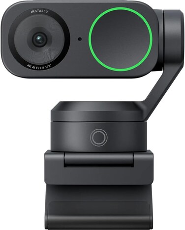 Insta360 Link 2 Pro AI 4K Webcam, 1/1.3&rdquo; Sensor, AI Tracking &amp; Auto Framing, Dual Microphones with Noise Reduction, Gesture Control, Streaming &amp; Video Calls - Graphite Black