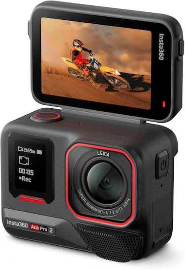 Insta360 Ace Pro 2, Action Camera, Co-Engineered With Leica For Exceptional Imaging, 8K AI-Powered Ultra HD Video Recording, Advanced Stabilization, Waterproof, Compact Design, Black