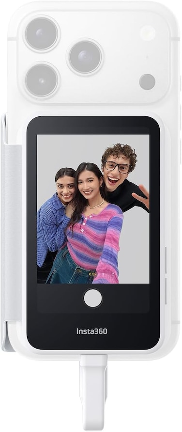 Insta360 Snap Magnetic Selfie Screen, Rear Camera Monitor for Smartphones, Ultra-Thin 7.3mm, Touchscreen, Snap-On, Universal App Compatible, 2-in-1 Protective Cover