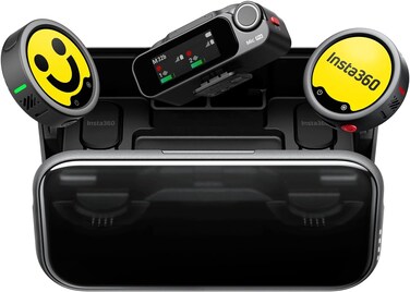 Insta360 Mic Pro 2 TX + 1 RX  AI Powered Wireless Mic &amp; Receiver, 400m Range, 10Hrs Battery Life, 32GB Memory and E-Ink Display, Direct Bluetooth Connection