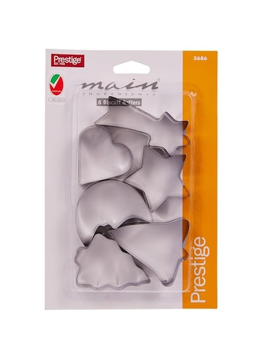 Prestige Biscuit Cutters, 6 Pieces, Silver