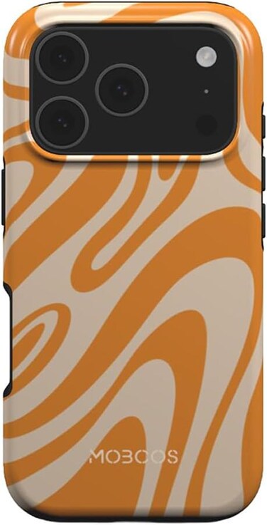 Mobcos iPhone 17 Pro Max Sunset Swirl Premium Case Compatible with Hybrid Dual-Layer Hard Shell + Silicone Protection - Scratch-Resistant Shockproof Mobile Cover