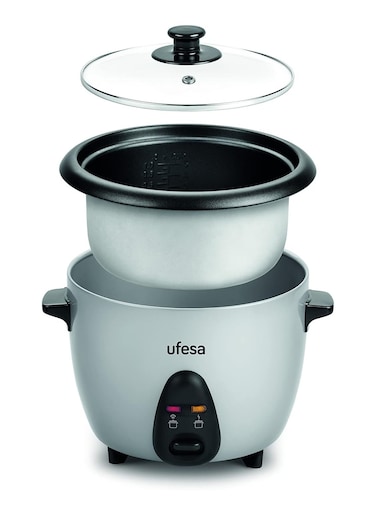 Ufesa Ar4010 Jasmin Jasmin Rice Cooker, 1L, 400W, Glass Lid, Removable Non-Stick Cooking Tray, Measuring Cup And Spoon Included, Keep Warm Function