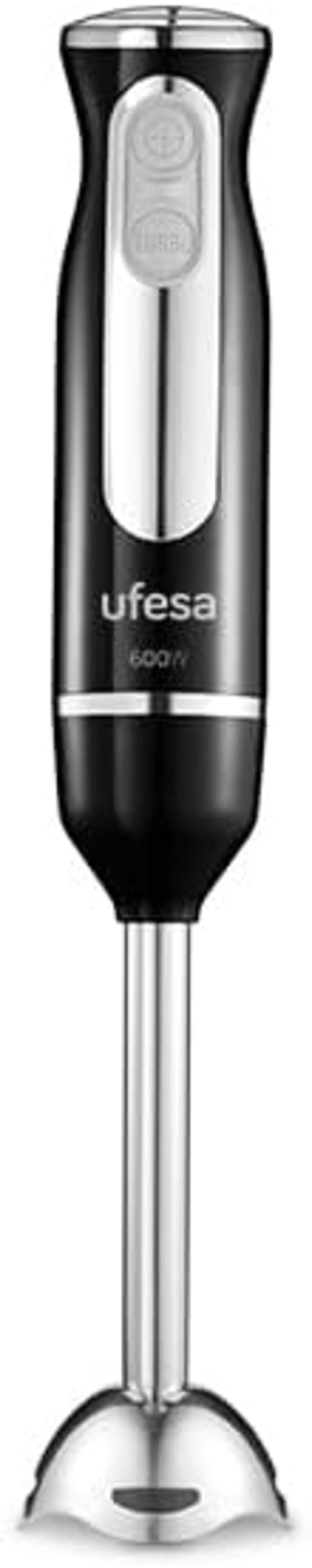 Ufesa Hand Blender 600 W Turbo Function 2 Stainless Steel Blades and Shaft Ergonomic and Anti Splash Design Included Measuring Cup BPA Free BP3442 Black Online Carrefour UAE