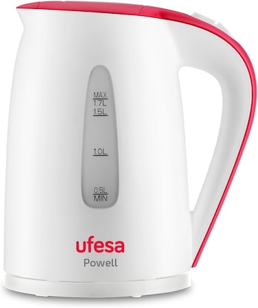 Ufesa High-Power Electric Kettle with Advanced Safety Features, 2200 W Power, 1.7 Litre, Level Indicator for Easy Monitoring - On/Off Switch with Illuminated Indicator for Simple Use-HA7315 Powell