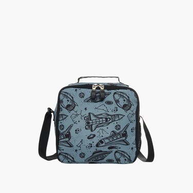 Lunch Bag-Space-1 Cmprt-Boys (Polyester) Grey \ 21X11X22