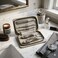 STARGOLD Manicure Set 6 in 1 Nail Cutter Stainless Steel Professional Grooming Kit Fingernails Scissors Nail And Toenail Clippers Tools With Grey Leather Travel Case