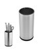 TTBDDM Round Knife Block, Stainless Steel Knife Block, Kitchen Knife Holder, with Scissor Slot and Drain Hole, for Storing Miscellaneous Knives and Scissors, Round