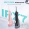 COSLUS C20 Water Flosser Teeth: 2 Pack 300ml Portable Cordless Oral Irrigator, Rechargeable Travel Irrigation Cleaner for Teeth, Gums, Braces Care, IPX7 Waterproof Electric Flossing, Black &amp; Pink