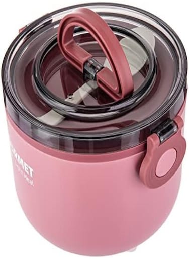 Akdc Round Lunch Box L(14Cm) Xw(16Cm) Xh(11Cm) Pink