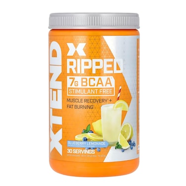 مسحوق إكستند أوريجينال BCAA خالٍ من السكر مع إلكتروليتات للترطيب وإصلاح العضلات بعد التمرين، نكهة ليمونادة التوت الأزرق ريبّد، 30 حصة