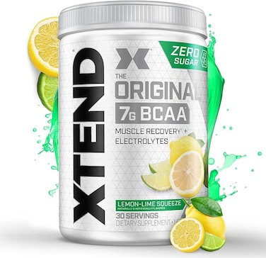 XTEND Original BCAA Powder Lemon Lime Squeeze 30 Servings   7g BCAAs Per Serving   Sugar Free Branched Chain Amino Acids and Electrolytes Powder for Post Workout Muscle Recovery and Hydration