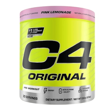 C4 Original Pre-Workout Powder Explosive Energy, Focus &amp; Endurance with Beta-Alanine, Creatine, and Arginine, Pink Lemonade - 30 Servings