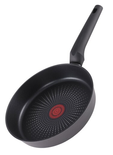 East 24 cm Aluminum Non-Stick Frypan, Ergonomic Handle, Dishwasher Safe, Suitable for Gas, Electric, and Ceramic Stoves, PTFE/PFOA-Free - Black