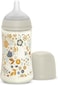 Suavinex Polyamide Baby Feeding Bottle With Medium Flow Physiological Nipple Teat, Mimics Natural Breastfeeding Experience, 3+ Months 270ml - Grey