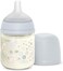 Suavinex Glass Baby Feeding Bottle With Slow-Flow Physiological Nipple Teat, Mimics Natural Breastfeeding Experience, +0 Months 120ml - Blue