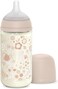 Suavinex Glass Baby Feeding Bottle With Medium Flow Physiological Nipple Teat, Mimics Natural Breastfeeding Experience, +3 Months 240ml - Pink