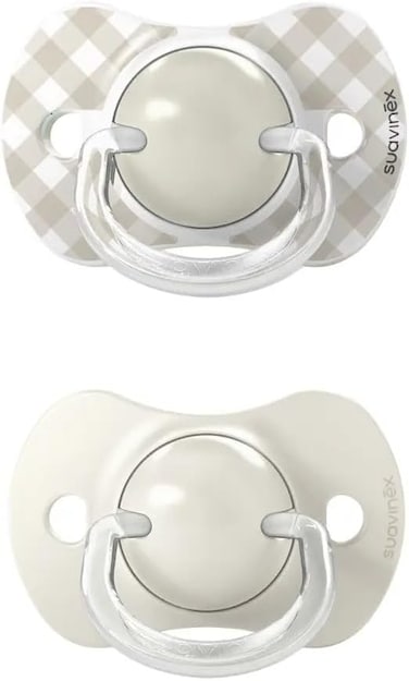 Suavinex, Pack Of 2 Pacifiers For Babies 0/6 Months And Newborns, With Physiological SX Pro Silicone Teat, Symmetrical And Flexible, Respects Teeth And Jaw Development, Wild &amp; Free Beige
