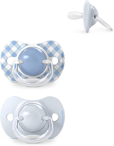 Suavinex, Pack Of 2 Pacifiers For Babies 0/6 Months And Newborns, With Physiological SX Pro Silicone Teat, Symmetrical And Flexible, Respects Teeth And Jaw Development, Wild &amp; Free Blue