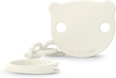 Suavinex, Dummy Chain With Clip, Baby Dummy Holder With Small Bear Figure, Attachment Clip For Newborns, Suitable From 0 Months, Wild &amp; Free Collection, Beige