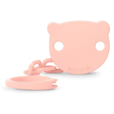 Suavinex, Pacifier Clip, Cadena Chupete Beb&eacute;, Sujeta - Clip Con Pinza, Placa Con Forma De Osito. Para Beb&eacute;s +0 Meses, Apto Reci&eacute;n Nacido, Wild&amp;Free Pink