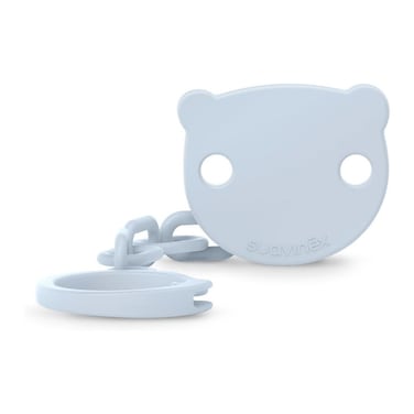 Suavinex, Pacifier Clip, Cadena Chupete Beb&eacute;, Sujeta - Clip Con Pinza, Placa Con Forma De Osito. Para Beb&eacute;s +0 Meses, Apto Reci&eacute;n Nacido, Wild&amp;Free Blue