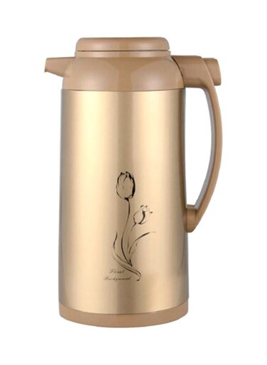 Hot And Cold Vacuum Flask Gold/Brown 1Liters