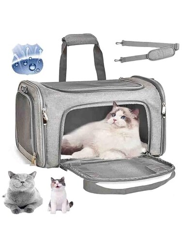 Sharaf ALI 4 Sides Soft Cat Dog Carrier Bag Carry 15kg/25 LBS for Small Dogs and Large Cats, Lightweight Collapsible Pet Travel Carrier with Mesh Entrance,Cat Dog Bag Carrier for Travel,Outdoor