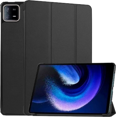 For Xiaomi Pad 6S Pro, [Stand Feature] Ultra-thin Case with Auto Sleep Wake, PU and PC Anti-Scratch Protective Case, for Xiaomi Pad 6S Pro-Black + Screen Protector