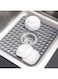 MAKINGTEC Sink Mats for Bottom of Kitchen Sink, PVC Eco-friendly Sink Protectors for Kitchen Stainless Steel Sink, Quick Draining Dish Drying Mat, Heat Resistant, Dark Grey, 1 PACK [14.17 * 11.81in]