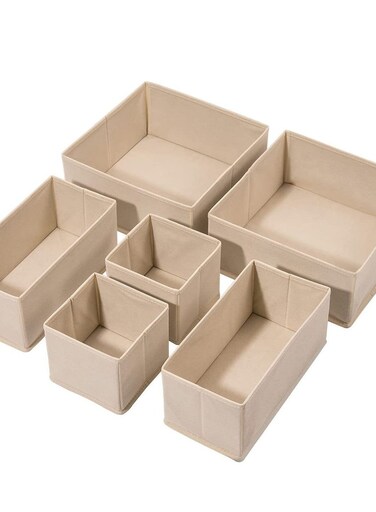 6 PCS Cabinet Closet Organizers Foldable Wardrobe Organizer Dividers Drawer Organizers for Underwear Storage Boxes for Storing Socks, Clothes, Bras, Ties