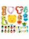Sandwich Cutter for Kids 48 Pcs, DMG Cookie Cutters, Fruit Vegetable Shapes, DIY Mold Food Picks Bento Box, Mickey Mouse Dinosaur Star Square Heart Shape
