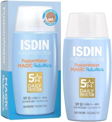 Fotoprotector Fusion Water Magic Pediatrics SPF 50 UVA UVB Sunscreen High Protection Fragrance Free 50 ml 1+1