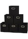 Household Essentials 80-1 Foldable Fabric Storage Bins   Set of 6 Cubby Cubes With Handles   Black