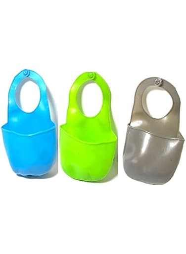 Kitchen Sink Strainers Bag, Silicone Candy Sponge Holder Organizer, Bathroom Hanging Strainer, Storage Holder Brush Toothbrush Holder Organizers (3PCS MIX)